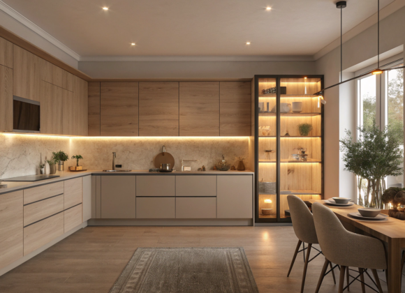 7 Kitchen Cabinet Lighting Ideas to Brighten Your Space Beautiful modern kitchen with warm and cozy cabinet lighting – Kitchen Cabinet Lighting Ideas