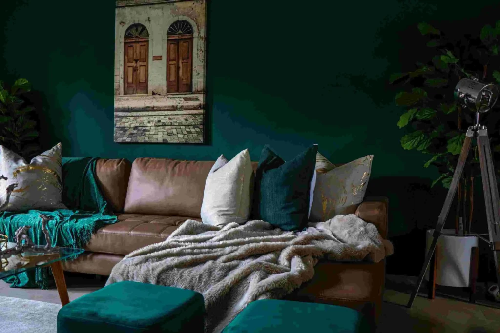  Drawn to Dark Green Living Rooms