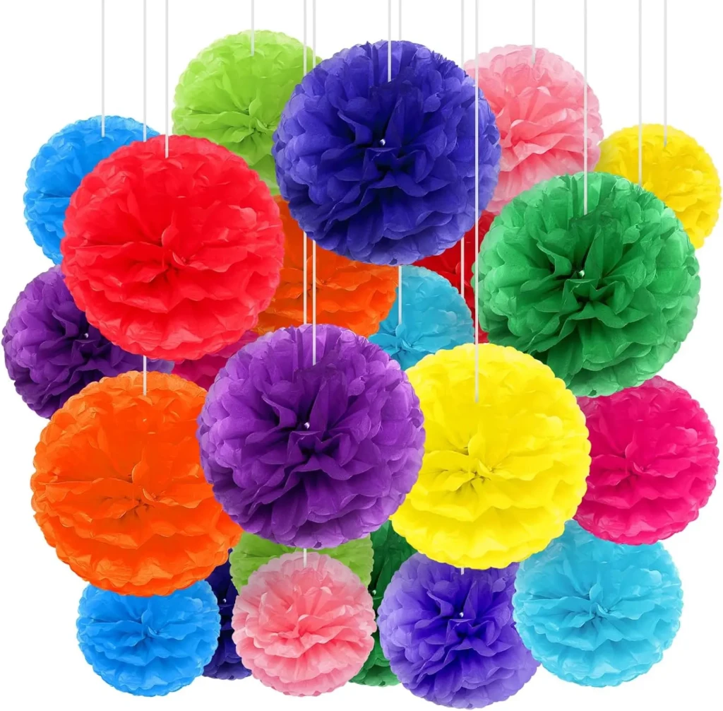 Tissue Paper Pom-Poms Everywhere