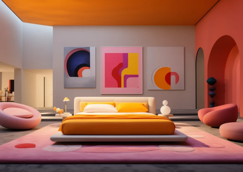 soft geometry living room