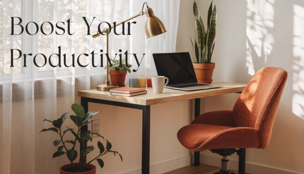 Home office refresh ideas with winter decor to boost productivity at home and create a stylish workspace
