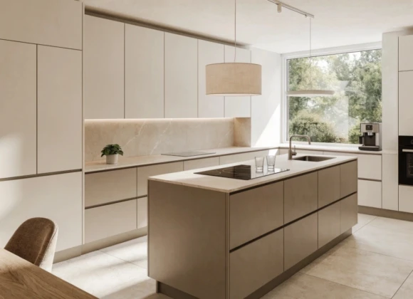 Modular kitchen layouts designed to maximize space with modern cabinets, smart storage solutions, and a clean minimalist interior style.