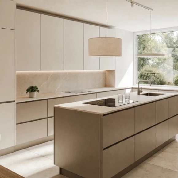 Modular kitchen layouts designed to maximize space with modern cabinets, smart storage solutions, and a clean minimalist interior style.